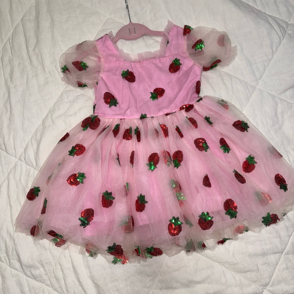 Lola and the Boys Pink Strawberry Tulle Dress